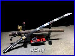 Iron Tsuba Japanese Samurai Sword Katana T10Steel Very Sharp Battle Knife Saber