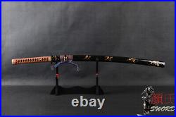 Iron Tsuba Japanese Samurai Sword Katana T10 Carbon Steel Clay Tempered Sharp