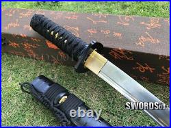 Iron Tsuba Japanese Samurai Sword Tanto Carbon Steel Sharp Blade Cool Black Saya