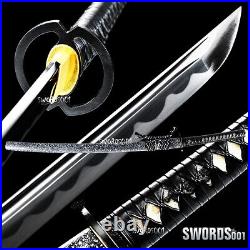 Iron musashi tsuba Japanese samurai sword katana 1095 carbon steel sharp blade