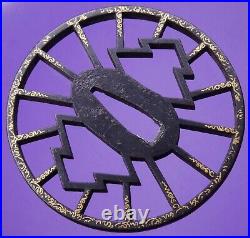 Iron tsuba Awa-shoami probably, Diamonds in the wheel, nunome, 78 mm, T899021