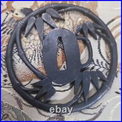 Japanese Antique Bamboo Openwork Tsuba Edo Period Sword Katana Guard from Japan Japanese Antique Bamboo Openwork Tsuba Edo Period Sword Katana Guard from Japan