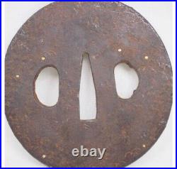 Japanese Antique Constellation Inlay Iron Tsuba Katana Sword Guard from Japan Japanese Antique Constellation Inlay Iron Tsuba Katana Sword Guard from Japan