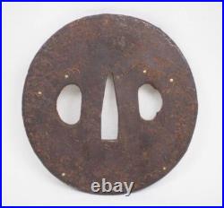 Japanese Antique Constellation Inlay Iron Tsuba Katana Sword Guard from Japan Japanese Antique Constellation Inlay Iron Tsuba Katana Sword Guard from Japan
