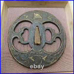 Japanese Antique Copper Inlay OpenWork Tsuba Samurai Katana SwordGuard fromJapan Japanese Antique Copper Inlay OpenWork Tsuba Samurai Katana SwordGuard fromJapan