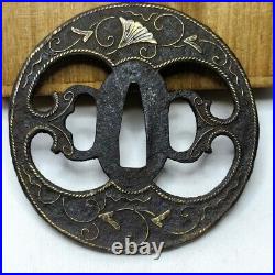 Japanese Antique Copper Inlay OpenWork Tsuba Samurai Katana SwordGuard fromJapan Japanese Antique Copper Inlay OpenWork Tsuba Samurai Katana SwordGuard fromJapan