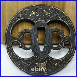 Japanese Antique Copper Inlay OpenWork Tsuba Samurai Katana SwordGuard fromJapan Japanese Antique Copper Inlay OpenWork Tsuba Samurai Katana SwordGuard fromJapan