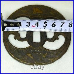 Japanese Antique Copper Inlay OpenWork Tsuba Samurai Katana SwordGuard fromJapan Japanese Antique Copper Inlay OpenWork Tsuba Samurai Katana SwordGuard fromJapan