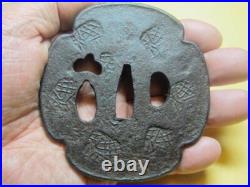 Japanese Antique Inscribed Character Iron Tsuba Samurai Katana Sword Guard Japan Japanese Antique Inscribed Character Iron Tsuba Samurai Katana Sword Guard Japan