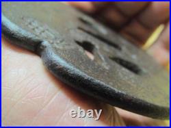 Japanese Antique Inscribed Character Iron Tsuba Samurai Katana Sword Guard Japan Japanese Antique Inscribed Character Iron Tsuba Samurai Katana Sword Guard Japan
