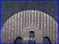 Japanese Antique Stripe Structure iron Gold Inlay Tsuba Sword Katana Guard Japan Japanese Antique Stripe Structure iron Gold Inlay Tsuba Sword Katana Guard Japan