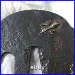Japanese Antique Tsuba of Katana Samurai Sword Guard Iron Rare Design 45-B77