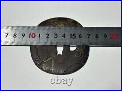 Japanese Antique Tsuba of Katana Samurai Sword Guard Iron Rare Design 69-A15