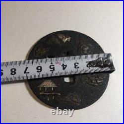 Japanese Antique Tsuba of Katana Samurai Sword Guard Iron Rare Design 71-F13