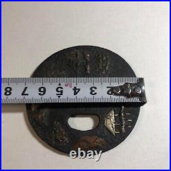 Japanese Antique Tsuba of Katana Samurai Sword Guard Iron Rare Design 71-F13