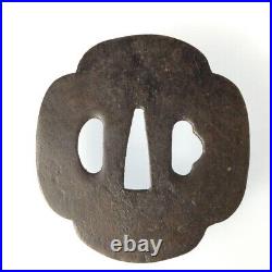 Japanese Antique Very Rare Old Coin motif Tsuba Sword katana Guard from Japan Japanese Antique Very Rare Old Coin motif Tsuba Sword katana Guard from Japan