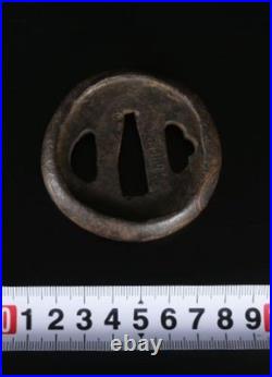 Japanese Iron Tsuba Signed Kunihiro Dragon Motif Inlay Thick Rare Edo Antique Japanese Iron Tsuba Signed Kunihiro Dragon Motif Inlay Thick Rare Edo Antique
