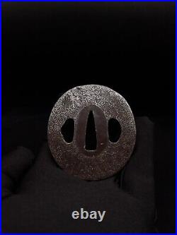 Japanese Katana Kiri Mon Tsuba for Wakizashi and Tanto, Edo period antique, A007