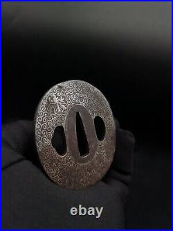 Japanese Katana Kiri Mon Tsuba for Wakizashi and Tanto, Edo period antique, A007