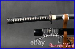 Japanese Samurai Katana Iron Tsuba Kobuse Sword Folded Steel Blade Real Hamon