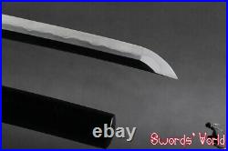 Japanese Samurai Katana Iron Tsuba Kobuse Sword Folded Steel Blade Real Hamon