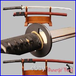 Japanese Samurai Katana Sword Iron Tsuba Clay Tempered High Carbon Steel Sharp