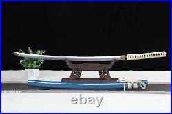 Japanese Samurai Sword Full Tang Blade Iron Tsuba 1095 Carbon Steel Clay Tempere