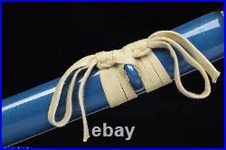 Japanese Samurai Sword Full Tang Blade Iron Tsuba 1095 Carbon Steel Clay Tempere