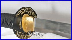 Japanese Samurai Sword Katana Honsanmai Full Tang Handmade Iron Tsuba Sharp