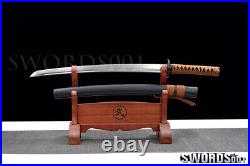 Japanese Samurai Wakizashi Sword spring steel blade iron Musashi tsuba brown ito