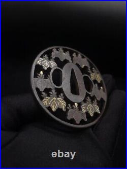 Japanese Sword 5-3 Kirimon Tsuba for Katana, Edo period antique, A100