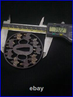 Japanese Sword 5-3 Kirimon Tsuba for Katana, Edo period antique, A100