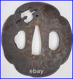 Japanese Sword Guard for Katana or Wakizashi Original Edo Iron Tsuba 0817C12