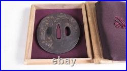 Japanese Sword Katana Tsuba Iron Base Tsuba Black/Gold Japan Antique withBox Japanese Sword Katana Tsuba Iron Base Tsuba Black/Gold Japan Antique withBox