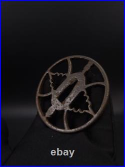 Japanese Sword Ritual Implements Tsuba for Katana, Edo period antique, A204 Japanese Sword Ritual Implements Tsuba for Katana, Edo period antique, A204