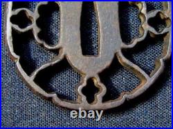 Japanese Sword Tsuba Arms Equipment Iron Openwork B