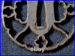 Japanese Sword Tsuba Arms Equipment Iron Openwork B