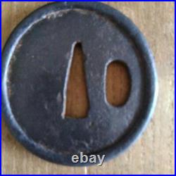 Japanese Sword Tsuba Iron Base Round Size 6.0