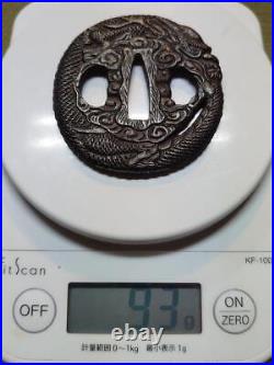 Japanese Sword Tsuba Iron Nanban Dragon