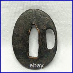 Japanese Sword Tsuba Tank Art Iron Edo Period Used Antique Japanese Sword Tsuba Tank Art Iron Edo Period Used Antique