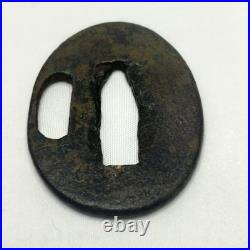 Japanese Sword Tsuba Tank Art Iron Edo Period Used Antique Japanese Sword Tsuba Tank Art Iron Edo Period Used Antique