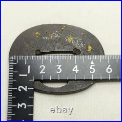 Japanese Sword Tsuba Tanto Inlaid Iron Edo Antique Collector Release Decorat