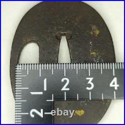 Japanese Sword Tsuba Tanto Inlaid Iron Edo Antique Collector Release Decorat