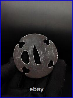 Japanese Sword Two iron plain Tsuba for Wakziashi, Edo period antique, A099