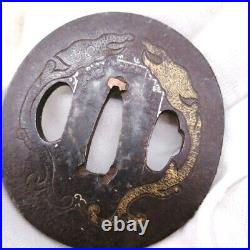 Japanese TSUBA Antique SAMURAI Sword Parts Guard Real NINJA KATANA TBA129