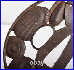 Japanese arms, sword fittings, old iron tsuba, antique collection A337