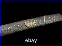 Kozuka Tsuba Japan Antique Japanese Sword Basket On Scythe Iron Edo era JP #0612