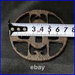 M802 Tsuba Japan Sword Art Japanese Openwork Brim Iron Base Unsigned Late Murom