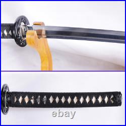 Midnight Ronin Katana Sword 1095 Folded Steel with Bo-Hi & Sugu Hamon Iron Tsuba