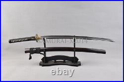 Polished Clay Tempered T10 Steel Japanese Samurai Katana Sword Sakura Iron Tsuba